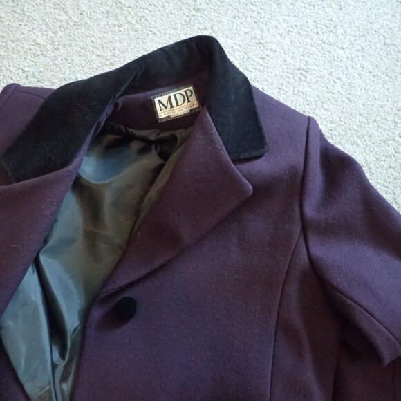 VTG MDP Deep Eggplant Wool Long Coat - Picture 14 of 16